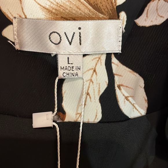 Black and Cream Floral Coat Dress Large NWT - Picture 5 of 6